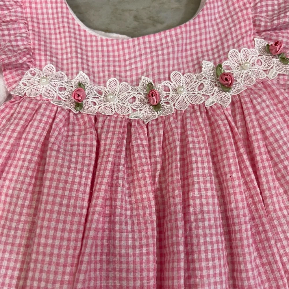 Laura Ashley pink and white gimgim dress! - Picture 2 of 9